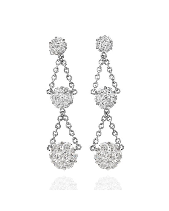 Alito Diamond Flower Earrings in Gold